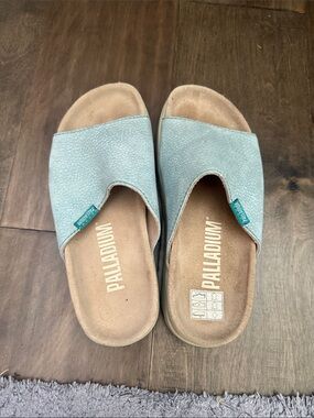 Palladium Aqua Slide Sandals with Tan Footbed